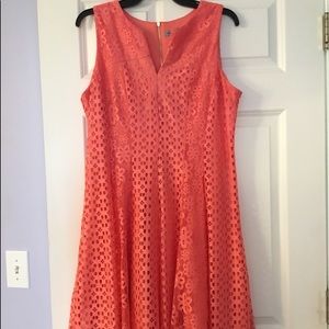Danny and Nicole Coral Sleeveless Dress Size 14